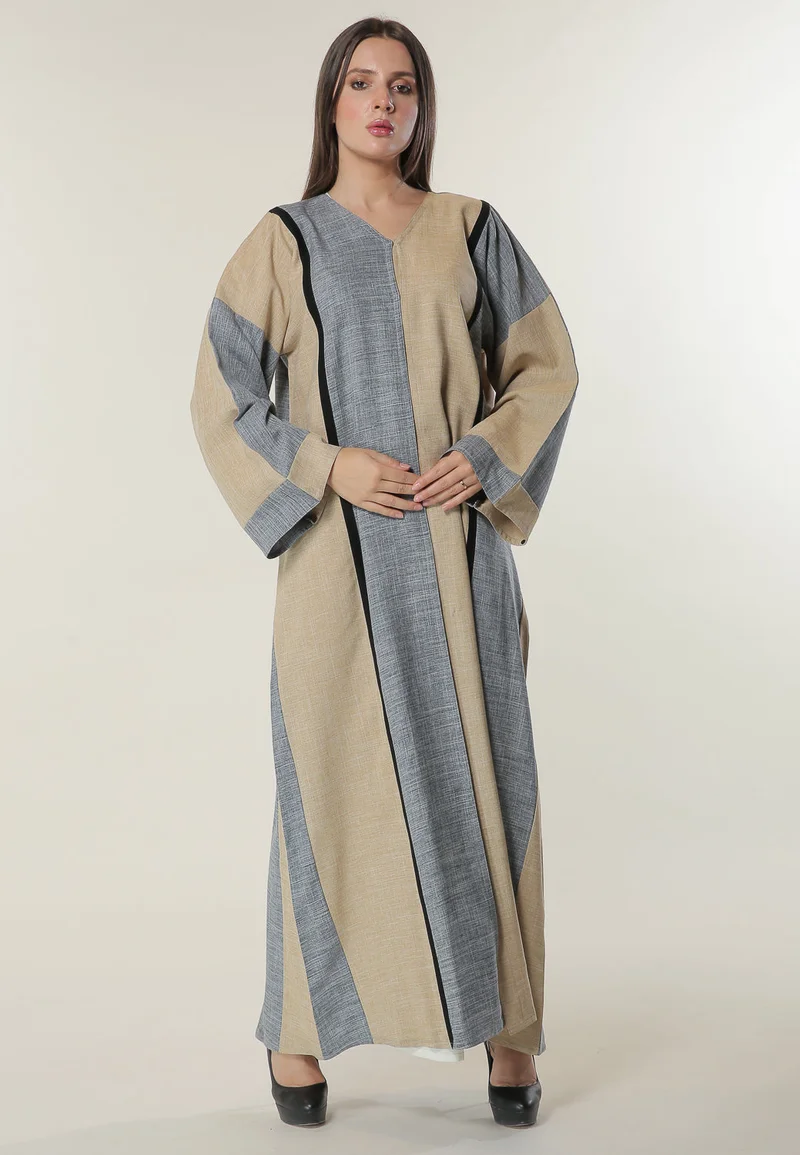Moistreet Colorblock Casual Abaya