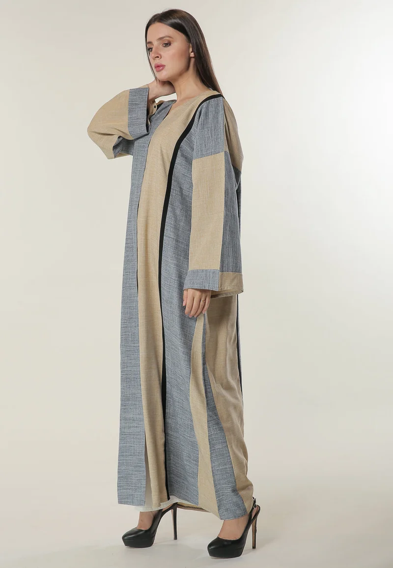 Moistreet  Colorblock Casual Abaya for Women | Best Price UAE