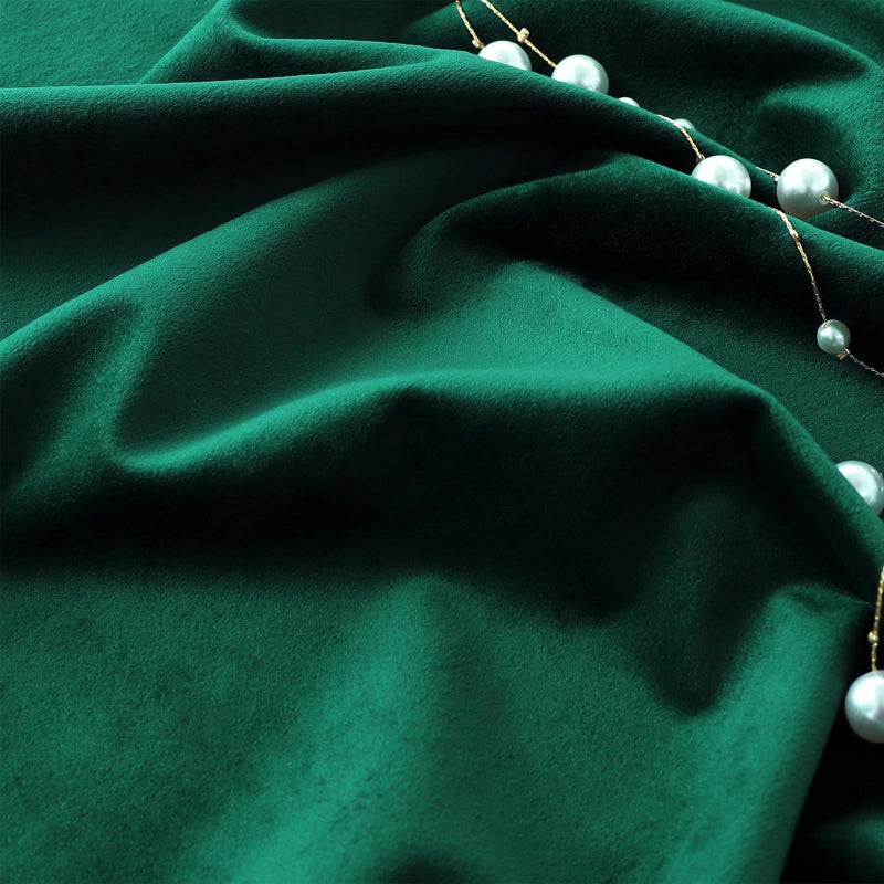 Timeper Dark Green 120 Inch - Extra Long for High Ceiling Decorative Super Soft Velvet Thermal Blackout Curtain Panel Drapes Sound Reducing  Rod Pocket Back Tab  Dark Green  52Wx 120L  2 Panels - Image 5