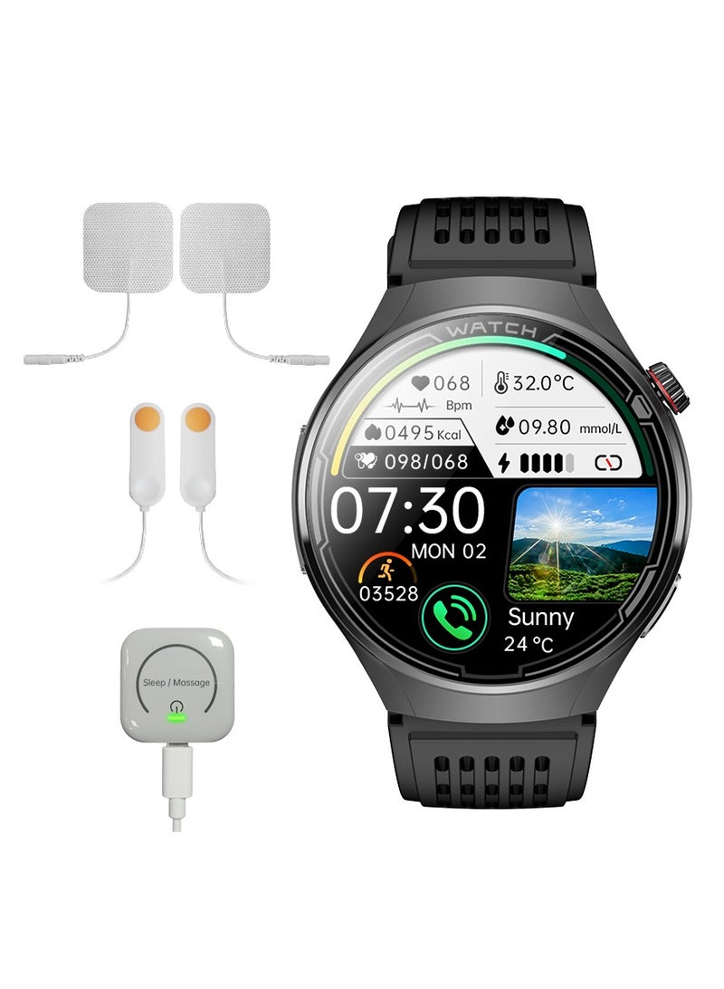 إيفرين FD06 ساعة ذكية للتدليك CES مساعدة النوم تخطيط القلب بلوتوث قياس الضغط الأكسجين معدل ضربات القلب السكر الدهون حمض اليوريك درجة حرارة الجسم مساعدة النوم العلاج الكهربائي أندرويد iOS 1.43 بوصة 360 مللي أمبير IP67 - Image 1