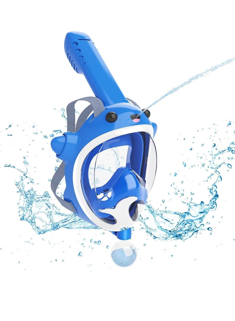 Excefore Full Face Snorkel Mask for Kids, Snorkeling Gear with Water Blaster,Swimming Pool Toys for 4-12 Kids,Dry Top, Anti-Leak& Anti-Fog,180°HD Seaview - Image 1