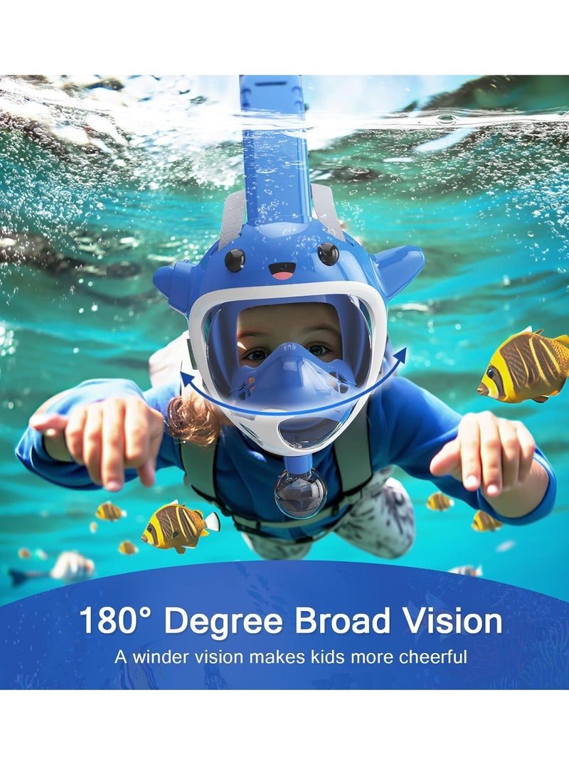 Excefore Full Face Snorkel Mask for Kids, Snorkeling Gear with Water Blaster,Swimming Pool Toys for 4-12 Kids,Dry Top, Anti-Leak& Anti-Fog,180°HD Seaview - Image 2