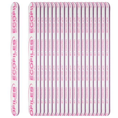 ForPro Professional Collection ECOFILES, Eco-Friendly Manicure and Pedicure Foam Board Nail File, 80/100 Grit, Pink, 20-Count - Image 2