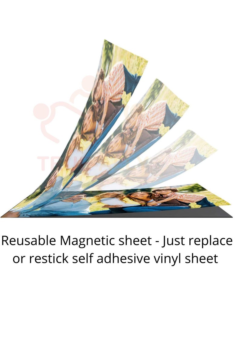 True-Ally A4 Inkjet Printable Magnetic Sticker Photo Kit Includes 2 Magnetic Sheets + 10 Vinyl Glossy Inkjet Printable Sheets for DIY Customized Fridge Magnetic Photo Sticker Making - Image 3