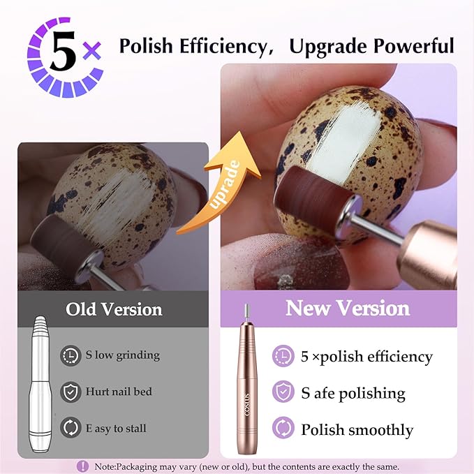 COSLUS Electric Nail Drill Nail Files for Gel Acrylic Nature Nails Adjustable Speed 020000RPM Portable Manicure Pedicure Set with 6 Drill Bits 31 Sanding Bands E File for Beginner Girl Women Mum - Image 2