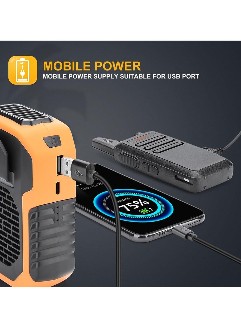 general Waist Clip Fan,3 Speeds 6000mah Battery Operated Hands-free Wearable Necklace Fan With Charging Function, for Hot Flashes Home Office Travel Outdoor Sports - Image 3