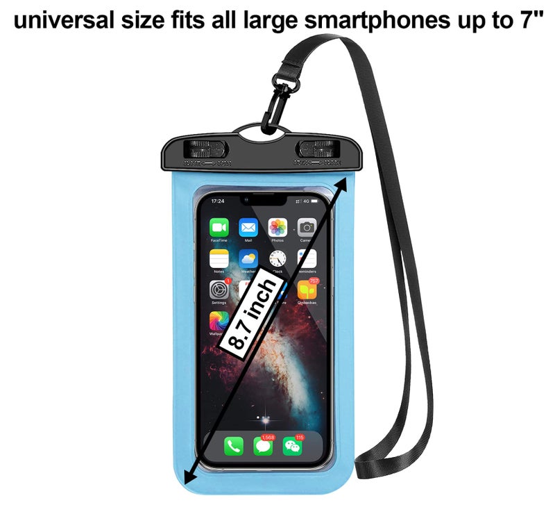 Famoby 10 Pack Universal Waterproof Phone Pouch, Large Phone Waterproof Case Dry Bag IPX8 Outdoor Sports for Apple iPhone 16 15 14 13 12 11 Pro Max Plus SE, Samsung Galaxy S25 Ultra,Note,Up to 7.5" - Image 2