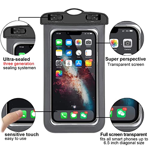 Famoby 10 Pack Universal Waterproof Phone Pouch, Large Phone Waterproof Case Dry Bag IPX8 Outdoor Sports for Apple iPhone 16 15 14 13 12 11 Pro Max Plus SE, Samsung Galaxy S25 Ultra,Note,Up to 7.5" - Image 3