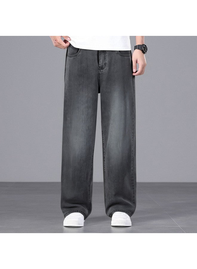 FOLUNSI loose Wide Leg Men's Jeans - Soft & Comfortable Elastic Waist Straight Leg Pants For Men - Image 5