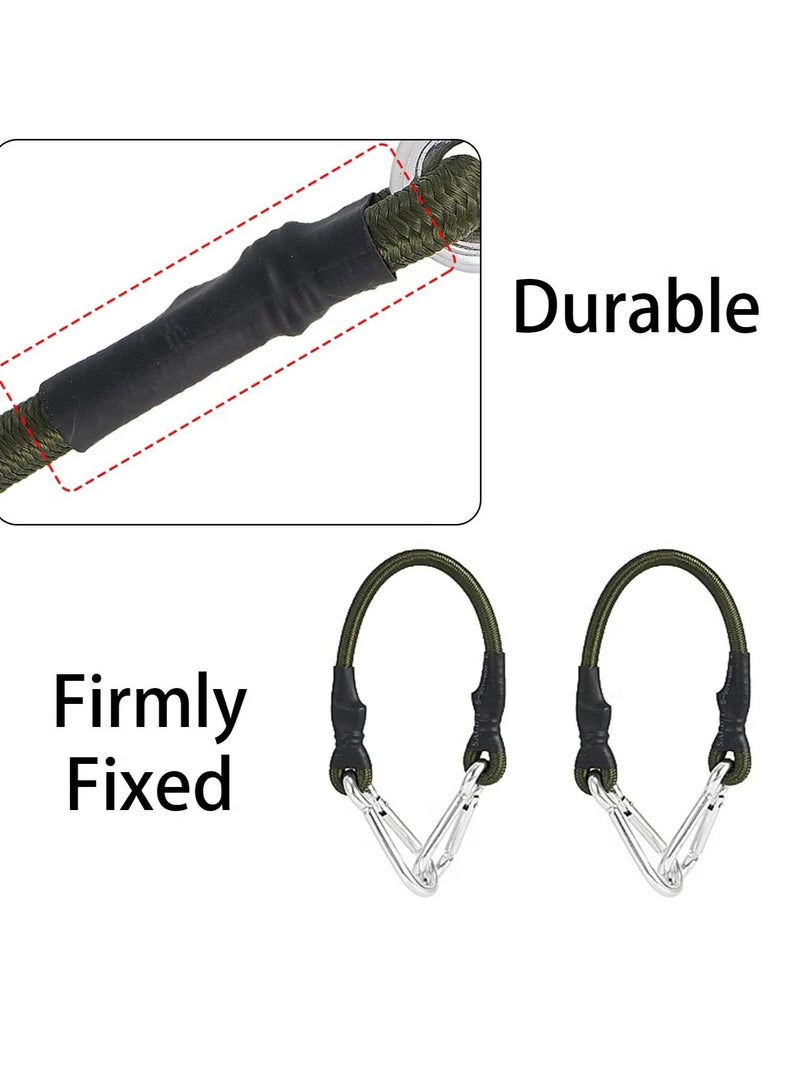 Generic 2 Pcs Heavy Duty Carabiner Bungee Cord, Waterproof Bungee Cords, Extra Strong and Durable Elasticated Cord, Suitable for Tarps, Bike Rack, Tent, Car  - Image 2
