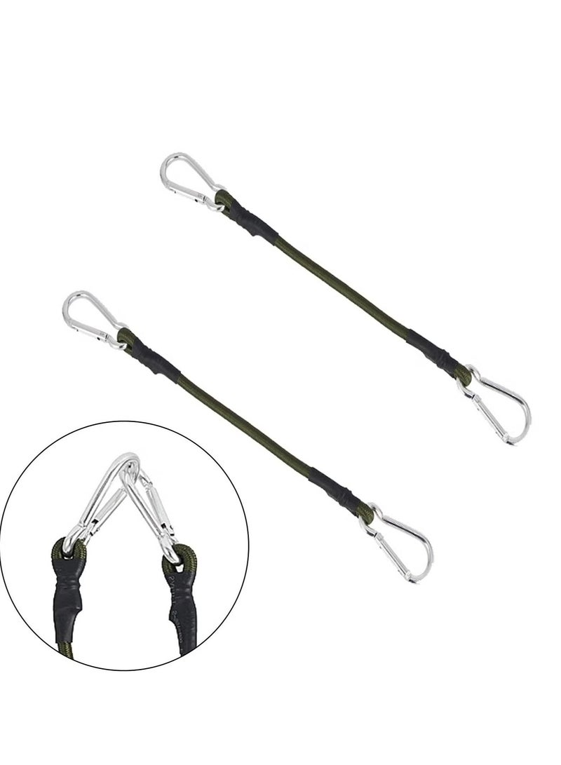 Generic 2 Pcs Heavy Duty Carabiner Bungee Cord, Waterproof Bungee Cords, Extra Strong and Durable Elasticated Cord, Suitable for Tarps, Bike Rack, Tent, Car  - Image 1