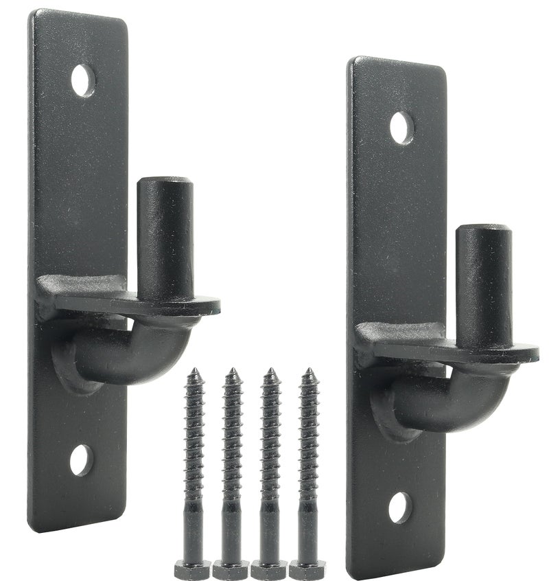 Jikacok Wall Mount Gate Hinge, Sturdy Fence Gate Hinges Fence Post Chain Link Gate Hinge. 2 Pack Black Sturdy Wall Mount Gate Hinges With 5/8 Hinge Pin - Image 1