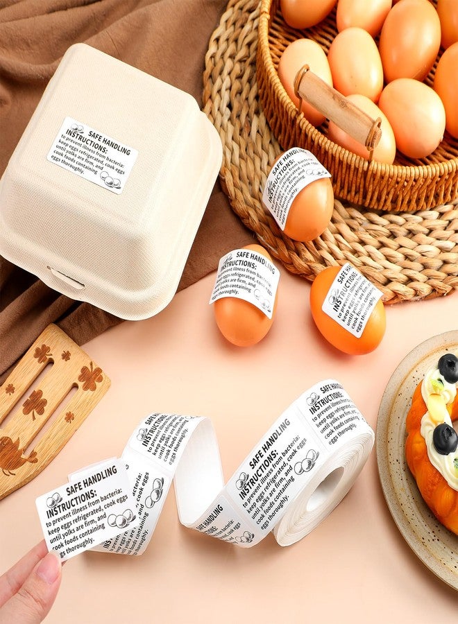 TaoBary 500 Count Safe Handling Instruction Stickers for Eggs 2.25”x1.25” Farmers Fresh Eggs Carton Stickers Thermal Printed Safe Handling Label for Egg Cartons - Image 4