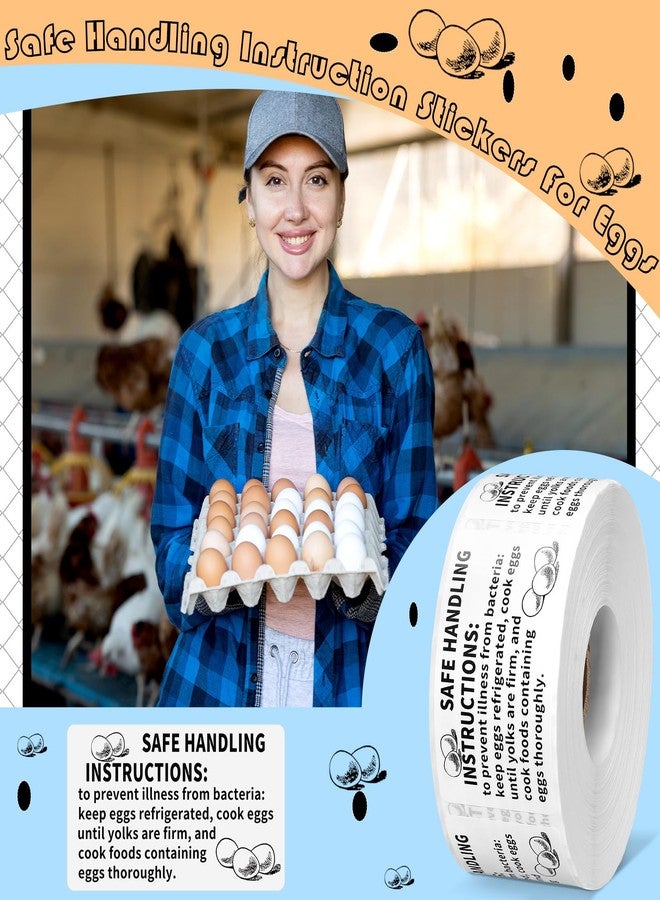 TaoBary 500 Count Safe Handling Instruction Stickers for Eggs 2.25”x1.25” Farmers Fresh Eggs Carton Stickers Thermal Printed Safe Handling Label for Egg Cartons - Image 5