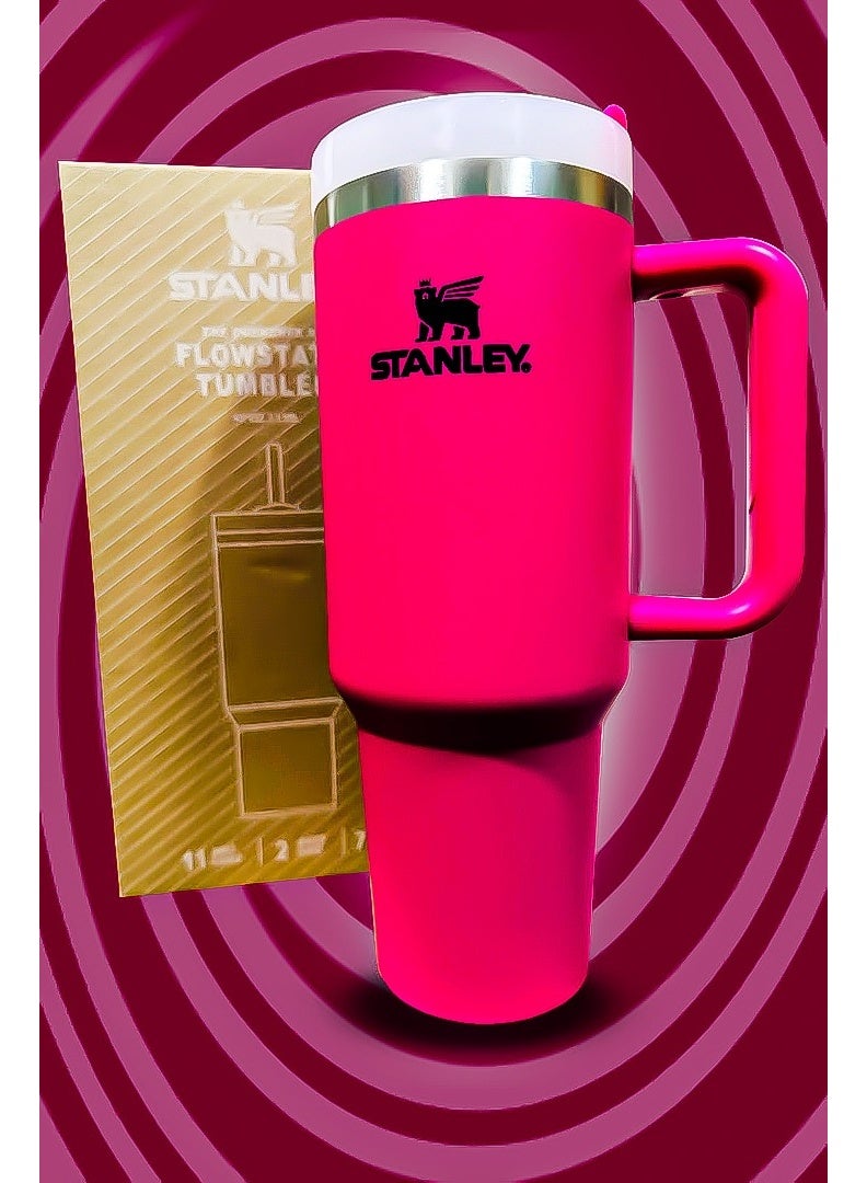 Stanley 40oz Tumbler Stainless Steel Travel Mug with Reusable Straw BPA Free Eco Friendly and Dishwasher Safe Designed with Leakproof FlowState Lid and Double Wall Insulation to Keep Drinks Hot for 16 Hours and Cold for 24 Hours Slim Base Fits Standard Car Cup Holders with Rugged Ergonomic Handle for Travel Commute Office or Outdoor Use - Image 2