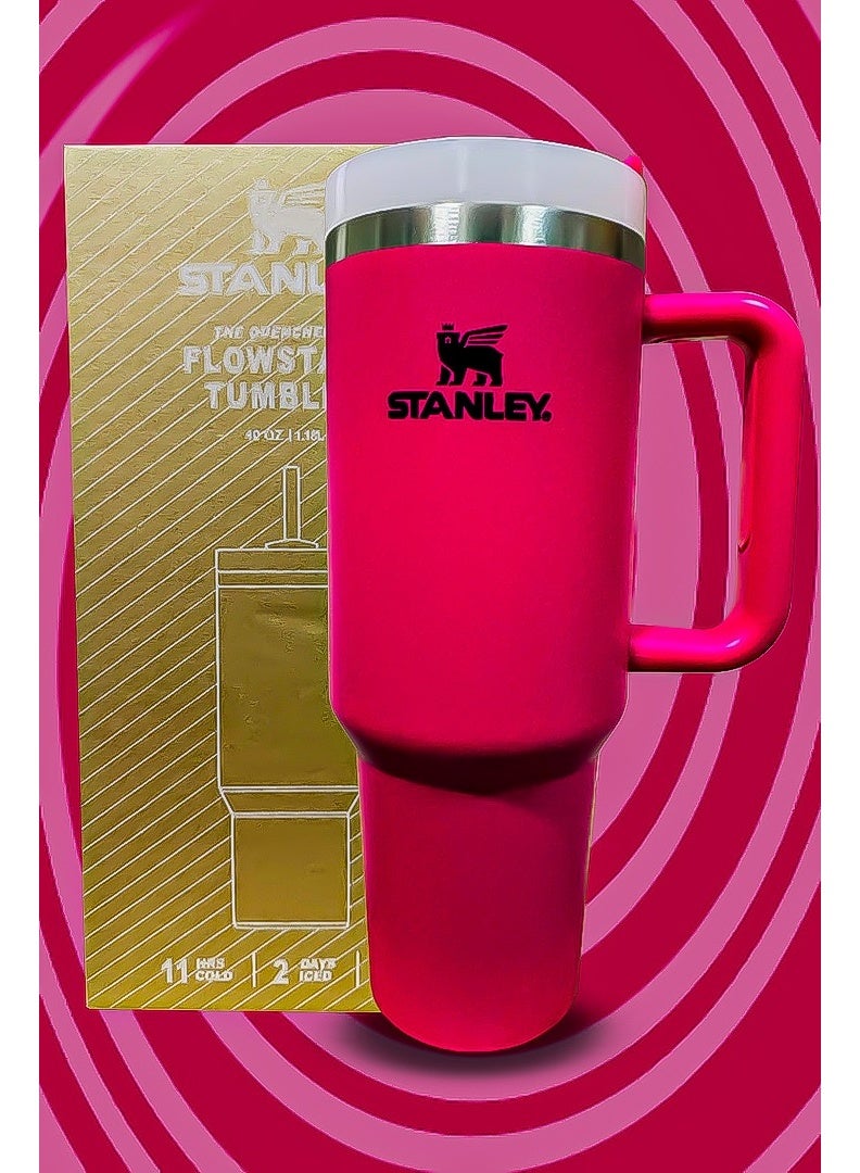 Stanley 40oz Tumbler Stainless Steel Travel Mug with Reusable Straw BPA Free Eco Friendly and Dishwasher Safe Designed with Leakproof FlowState Lid and Double Wall Insulation to Keep Drinks Hot for 16 Hours and Cold for 24 Hours Slim Base Fits Standard Car Cup Holders with Rugged Ergonomic Handle for Travel Commute Office or Outdoor Use - Image 4