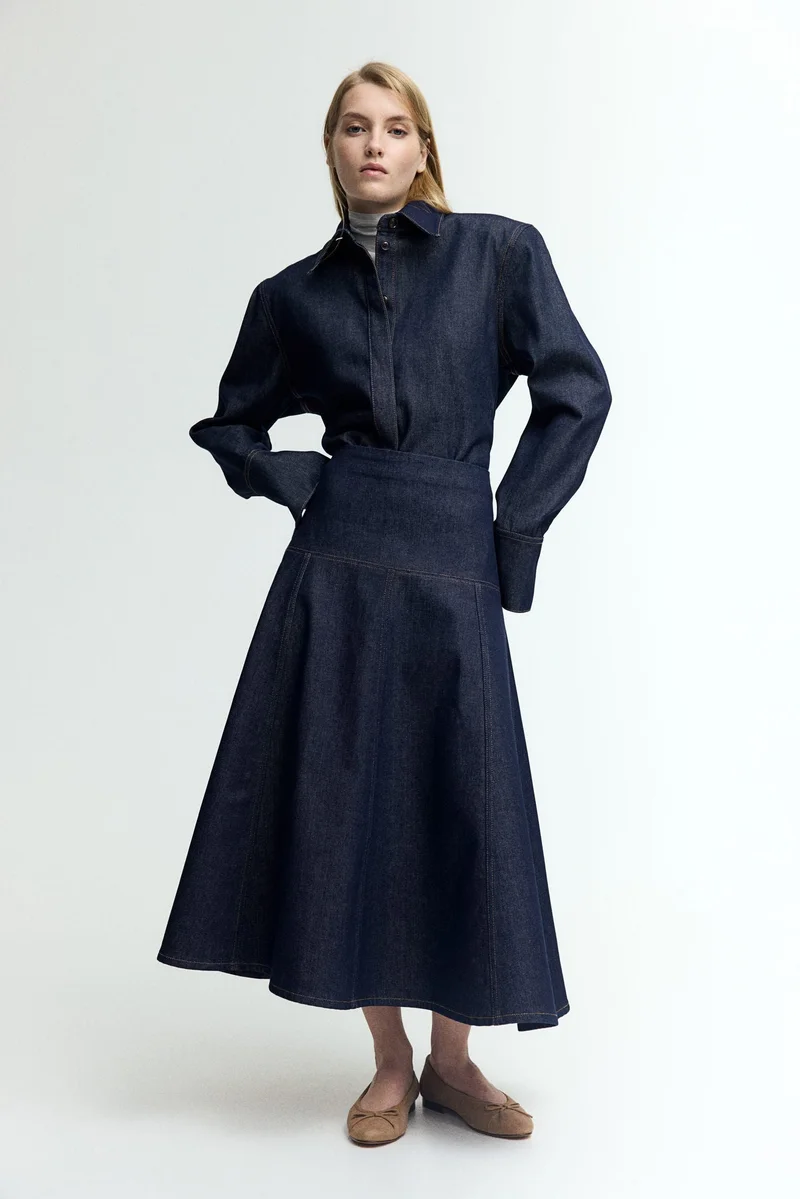 اتش اند ام تنورة جينز بقصة