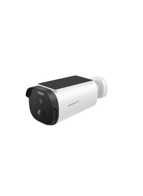 Built-in Solar Outdoor Camera 256GB 5200 mAh 20fps / IR Night Vision / Two-Way Audio / Motion Detection / 2K Quad HD Surveillance Camera / Dust Resistance / Mobile App Support (Android, iOS) - White