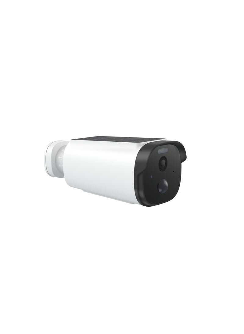 Powerology Built-in Solar Outdoor Camera 256GB 5200 mAh 20fps / IR Night Vision / Two-Way Audio / Motion Detection / 2K Quad HD Surveillance Camera / Dust Resistance / Mobile App Support (Android, iOS) - White  - Image 3