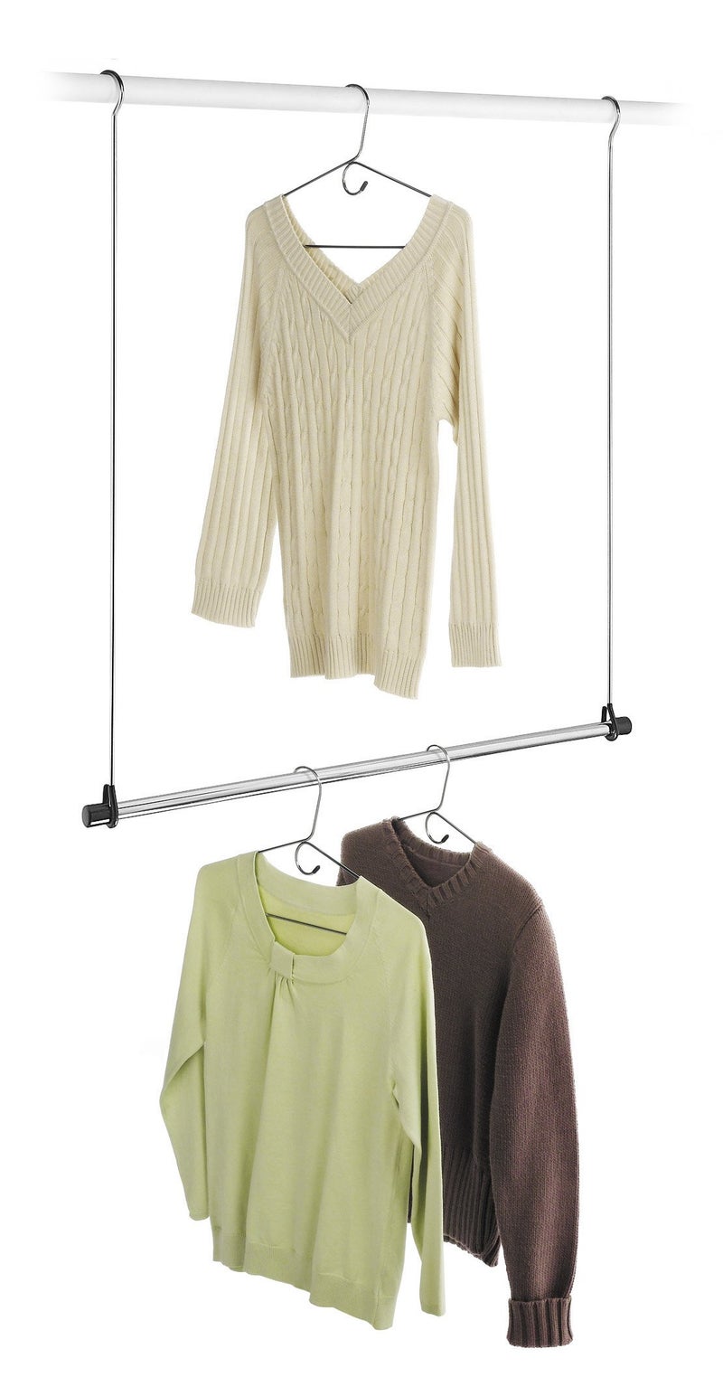 Whitmor Double Closet Rod - Heavy Duty Closet Organizer- Chrome - Image 1