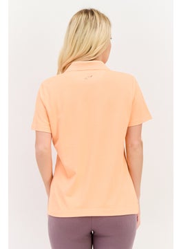 Greg Norman Women Sportswear Fit Short Sleeve Outdoor Polo Shirt, Orange  - Image 3