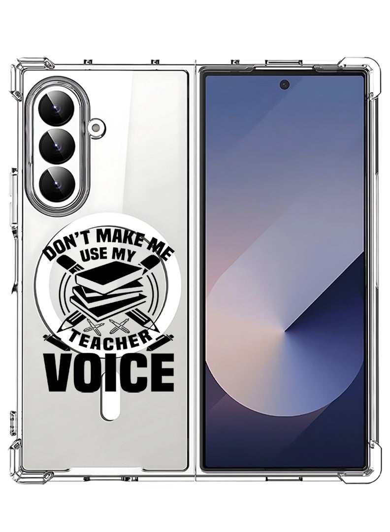 Theodor Magnetic Case for Samsung Galaxy Z Fold 7 Compatible with MagSafe Wireless Charging, Shockproof Phone Bumper Cover Teacher Voice - Image 1