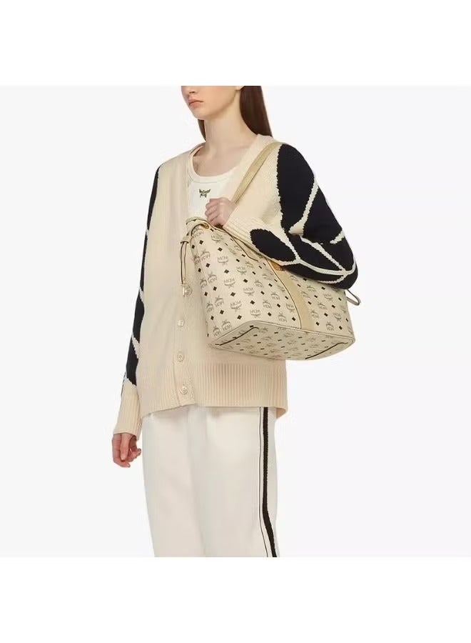 MCM TONI Medium handbag Diagonal tote bag（OFF-White） - Image 5