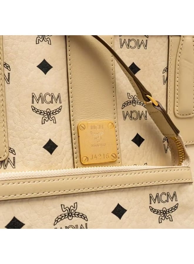 MCM TONI Medium handbag Diagonal tote bag（OFF-White） - Image 4