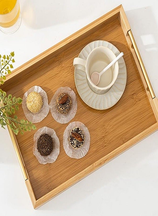 Wooden Dessert Cutlery Tray Brown 46 x 33 x 2centimeter