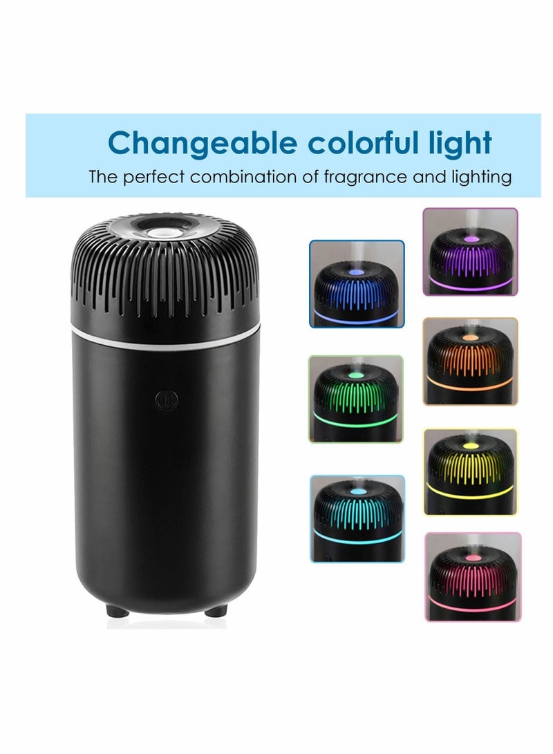 كابتن تيك موزع هواء للسيارة ، مرطب بالزيوت العطرية برائحة USB ، ناشر صغير محمول للسيارة وغرفة النوم والمكتب (أسود) - Image 2