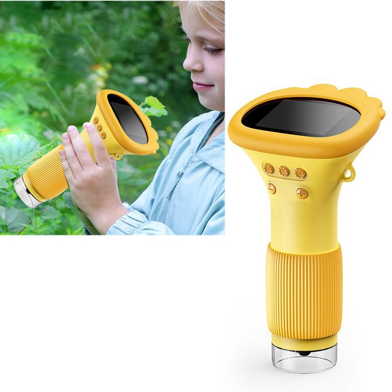 2in Screen Handheld Microscope 2MP 100 to 1000X Zoom Real Time HD Imaging Portable Microscope with 8 LEDs Orange - Image 5