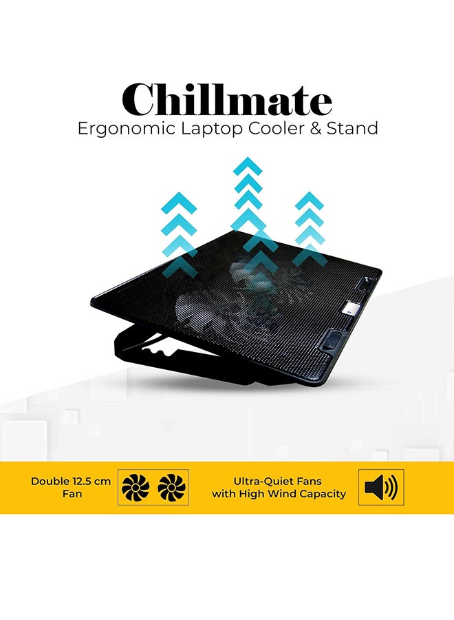 Lapcare Renewed - LAPCARE ChillMate Adjustable Laptop Cooling Pad with Twin Fans for Efficient Cooling - Image 3