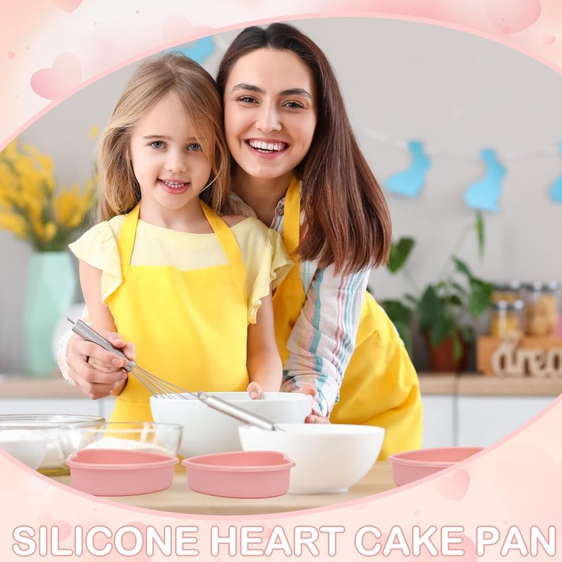 Heart-Shaped Silicone Mold: 4.56 In Pink 100% Food-Grade Silicone - Non-Stick Perfect Release Silicone Cake Pan for Valentine's Day Baking, Home Bakers & Love-Filled Occasions - Image 5