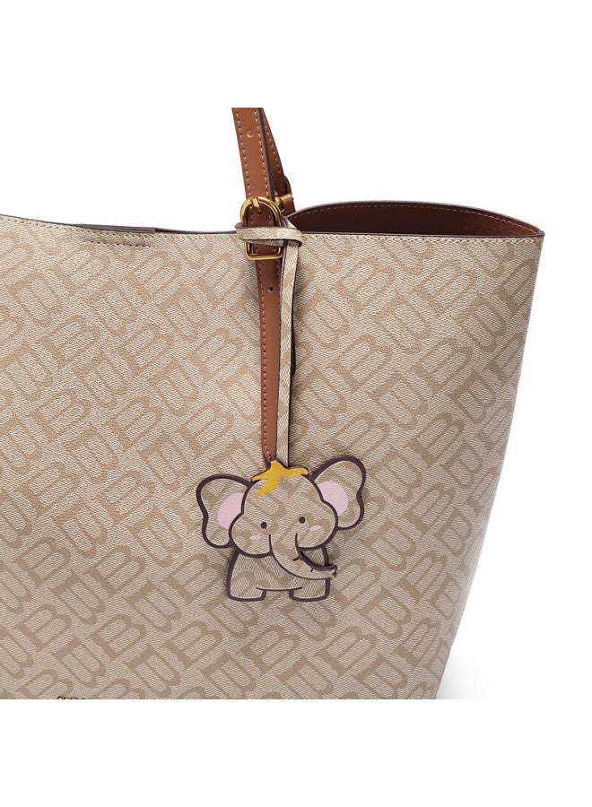 Belle Women's Bag 25 New Seagull Old Flower Tote Bag With Flying Elephant Pendant Tote Bag X7226ax5 Apricot - Image 4