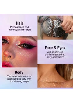 LANGMANNI 8 Colors Face and Body Glitter Palette Nails Glitter Makeup Liquid Chunky Glitter Gel for Body Face Hair Holographic Changing Sparkling Mermaid Sequins for Women Girls Makeup Glitter Gel  - Image 5