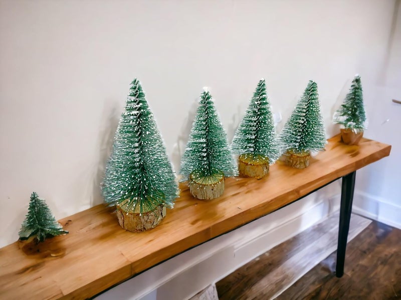 SESONBY SESONBY White Or Golden Touch 4 Pcs Mini Artificial Small Size Tabletop Christmas Pine Tree for Holiday Home Office Decoration Artificial Tabletop Decorations Christmas Tree Table Xmas TreeTable Top  - Image 3