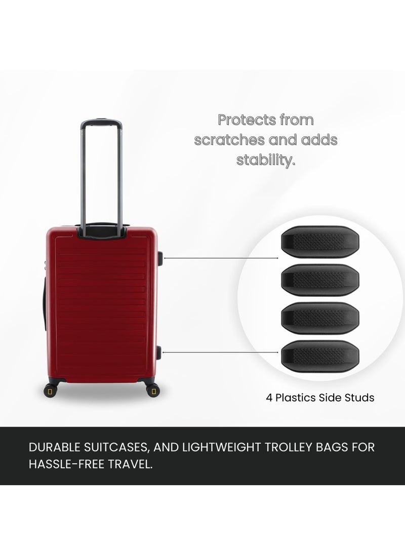 NATIONAL GEOGRAPHIC National Geographic Cruise 100% PC Hardshell Large Check-In Suitcase Burgundy, Durable Lightweight TSA Combination Lock Travel Luggage, 4 Quite Spinner Wheel Trolley Bag (28 Inch).  - Image 2