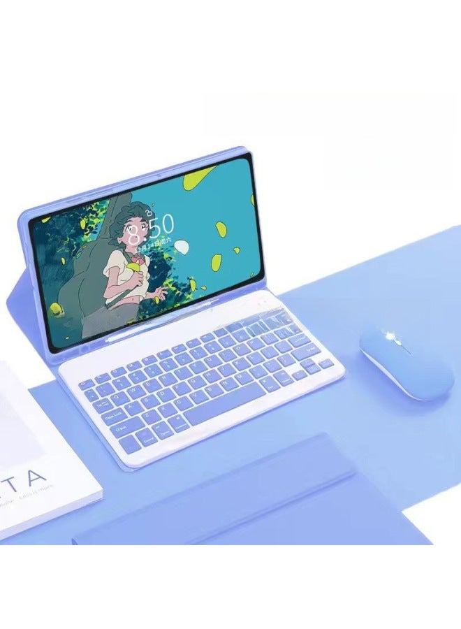 Applicable To Samsung A9Plus With Pen Slot Protective Cover S9FE Split Bluetooth Touch Keyboard X810 Colorful Backlight-Color:Violet ]-Product Type:Tab S9FE Plus12.4(X610/616) With 12-inch Keyboard  - Image 1