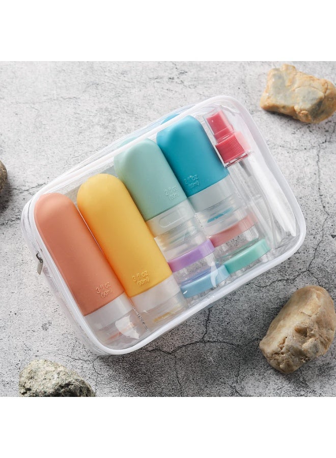 Silicone Travel Bottles Set Travel Bottles for Filling Toiletries Refillable Cosmetic Container Kits Leak-Proof Portable Travel Pump Bottle Suitable for Lotion/Shampoo/Skincare - Image 5