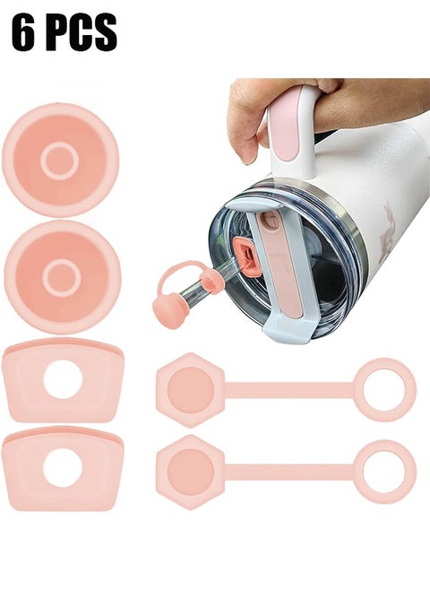 For Water Cup Accessories H2.0, Including 2 Cup Spill Stopper, 2 Straw Cap Cover, 2 Tumbler Leak Proof Plug, Silicone Accessories for Water 40 oz 30 oz Tumbler with Handle