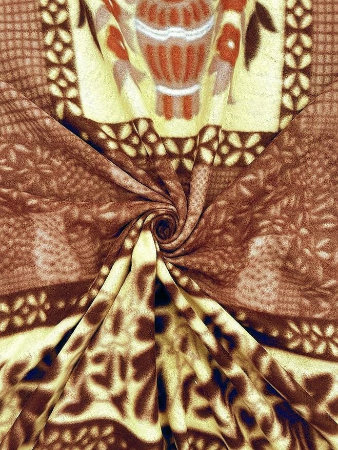 BREVARD BREVARD Single Bed Woolen Fabric Geometric Quilt CoverDuvet CoverRajai CoverBlanket Cover for Winters 70x90 Inch Brown  - Image 2