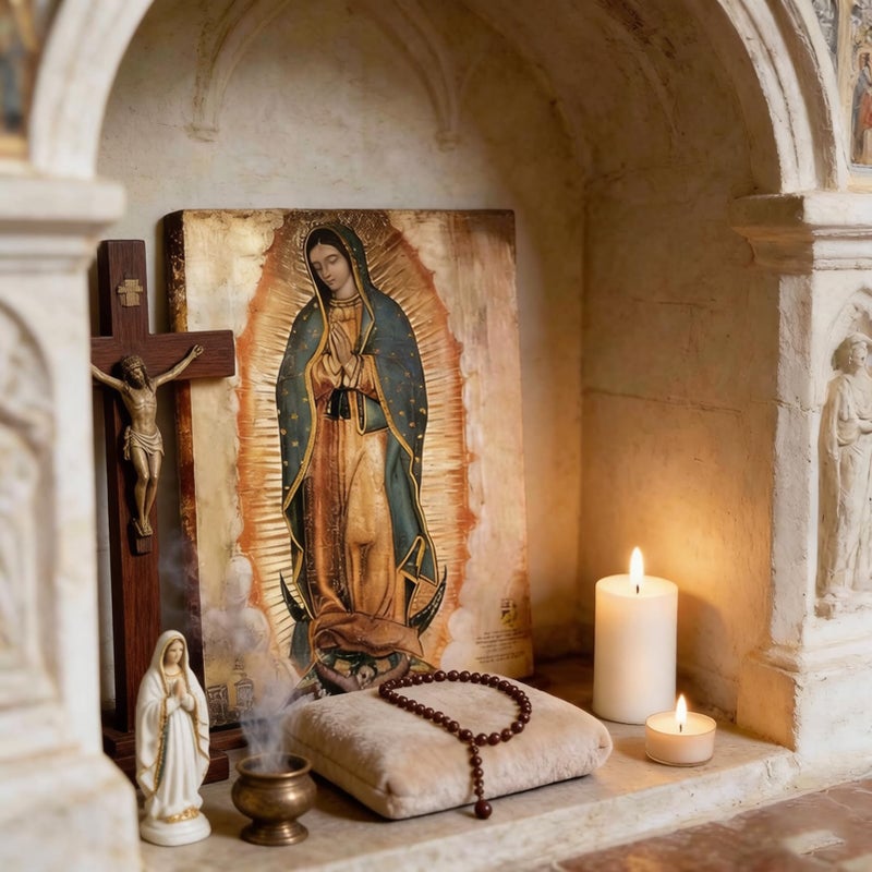 AKOTAC Mexico Our Lady of Guadalupe Portrait Canvas Wall Art Decor Religious Catholic Poster Prints Picture for Altar Living Room Bedroom Decoration,Lamina enmarcada de Nuestra SeÃ±ora de Guadalupe - Image 3