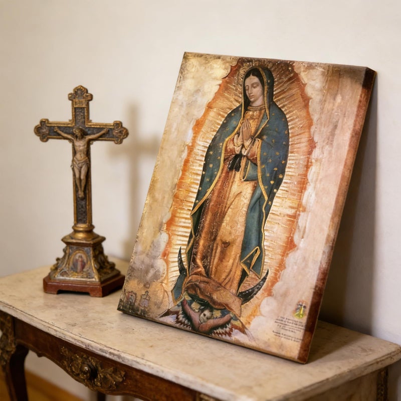 AKOTAC Mexico Our Lady of Guadalupe Portrait Canvas Wall Art Decor Religious Catholic Poster Prints Picture for Altar Living Room Bedroom Decoration,Lamina enmarcada de Nuestra SeÃ±ora de Guadalupe - Image 4