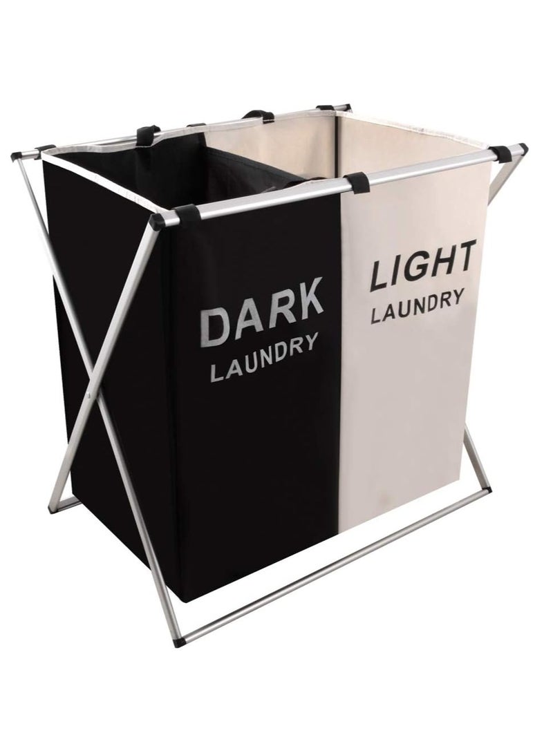 DubaiGallery Laundry Basket Waterproof Foldable Storage Basket with Aluminum Frame X Shape, Durable Laundry Basket for Bathroom and Home with Carrying Handle - Image 2