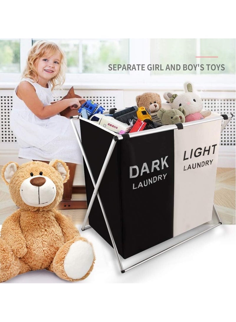 DubaiGallery Laundry Basket Waterproof Foldable Storage Basket with Aluminum Frame X Shape, Durable Laundry Basket for Bathroom and Home with Carrying Handle - Image 4