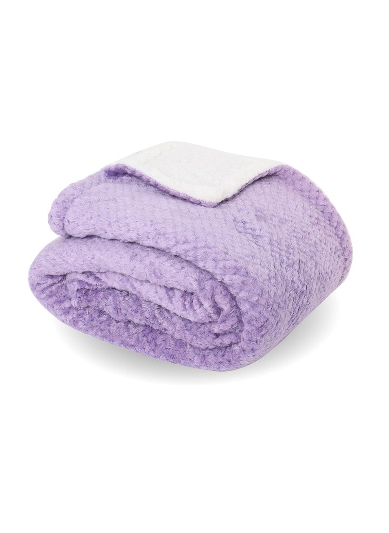 My NewBorn - MyNewborn by 10club Double Layer Diamond Fleece Blanket | for Girls, Boys, Newborn, Toddler | 0-5 Y | All Season, AC Blanket | 101 x152 cm | 410 GSM (Purple) - Image 1