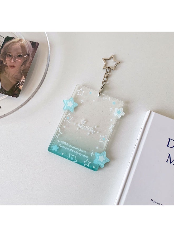 NIBEMINENT 1 - Piece Kpop Photo Card Holder Pendant Key Chain ID Badge Holder ID Card Holder Photo Card Protector for School ID Office ID Access Card for Women Girls - Image 1