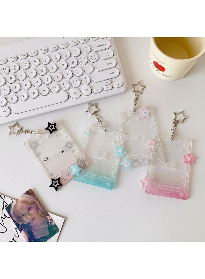 NIBEMINENT 1 - Piece Kpop Photo Card Holder Pendant Key Chain ID Badge Holder ID Card Holder Photo Card Protector for School ID Office ID Access Card for Women Girls - Image 3