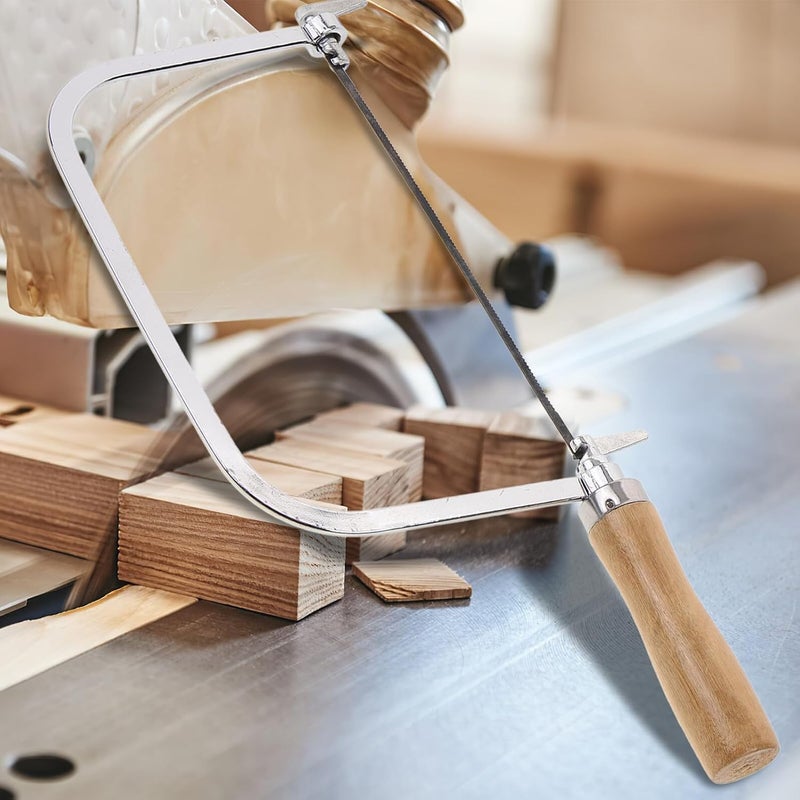 Kisangel Coping Saw Hand Saw with Wooden Handle for Woodworking and Jewelry Cutting U-Shaped Frame with Replacement Blades for Precise Wood Cutting - Image 3