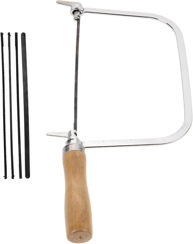 Kisangel Coping Saw Hand Saw with Wooden Handle for Woodworking and Jewelry Cutting U-Shaped Frame with Replacement Blades for Precise Wood Cutting - Image 1
